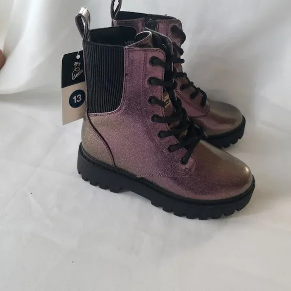art class Shoes Art Class Rochelle Purple Glitter Combat Boots - Main Image